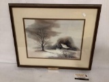 Framed original watercolor 