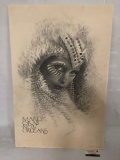 Mardi Gras New Orleans poster print signed by artist James Russell 1981, approx 23x35 inches. Shows