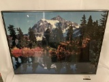 Framed Mt Shuksan/Lower Lake photo print by photographer Bob Runyon, approximately 40x31 inches.