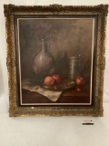 Vintage framed reproduction still life print by A. Munding , approximately 31 x 34inches.