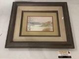 Framed original watercolor painting signed by artist Brelenbera (?), Approx 19x16 inches.