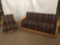 Vintage Ranch Oak sofa living room set w/ swivel lounge chair & futon sofa - matches 128,131-133