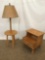 Vintage Rank Oak 2 tier nightstand w/ one drawer & a rustic oak lamp table - matches 126,128, 131 &