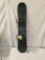 Vintage Burton 55 black/ blue wood core 155cm snowboard with Burton bindings.