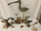 10 Long Billed Curlew, Ibis, Long Billed Dowitcher, & more handcrafted bird figures incl. signed pcs