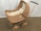 Pink antique Lloyd Victorian baby carriage in good cond w/ adjustable canopy and cushioning