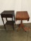 Unmarked vintage drop leaf side table & A.H. Stiehl mahogany night stand