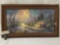 Original oil on canvas painting in rustic frame - 