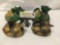 Set of 4 Asian painted ducks/bird figures w/ open backs for books, napkins, etc