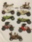 9 vintage diecast & composite ornaments of different vehicles incl. 2 diecast 1910 Buicks, etc see