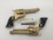 Pair of RARE vintage...Hubley...gold tone Texan metal cap gun revolver pistols w/ black steer head