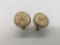 Pair of 14k gold cufflinks w/ small diamond (1 missing) - weighs 13 grams