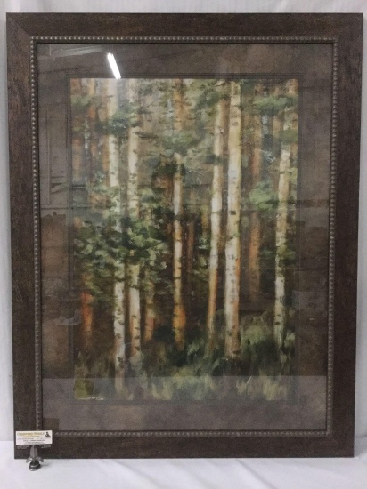 Framed fine art print - "Aspen Beauty II" showing a forest scene signed by artist Scott Lee