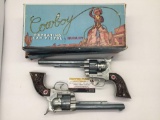 50's Hubley Cowboy repeating cap gun revolver pistol in excellent cond. w/ original boxes