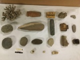 Primitive artifacts /geological oddities incl. coral, stone & wooden hand tools & much more