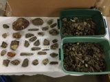 Huge lot of rocks / minerals - 2 tubs filled w/ unique rocks, crystals and more!