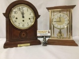 Howard Miller Model 613-180 wooden mantle clock & Japanese Seiko anniversary clock - see desc