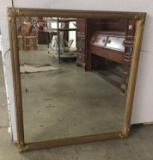 Vintage large wall mirror in gesso frame - 42x38 inches