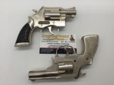 Pair of vintage die cast Hubley Trooper pistol cap guns - both tested and working, different eras