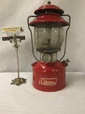 1960s red Coleman oil lamp with Pyrex glass and model number 200A - rare model!