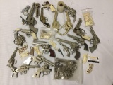 Large collection of vintage mid century cap gun pistol parts and guns that need maintenance - great