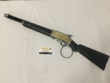 Vintage rare Hubley gold tone Scout Rifle 250 shot flip cap gun rifle in good working cond - as is