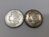 MS 1891 silver Morgan dollar, and 1878-S silver Morgan dollar