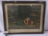 Framed Victorian era print 