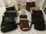 15 leather & cloth women's purses/ handbags - Coach, Anne Klein, Shapiro, Tignanello, etc