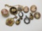 Collection of 11 vintage cameo pendant & brooches incl. shell, composite, agate etc - see pics