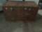 Vintage wooden tool box storage chest with tap & die tools and bearings