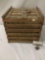 Antique wooden egg crate w/ handle - room for over 30 eggs - good cond