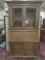 Huge modern secretary desk hutch w/ lighted top, keys and in great condition