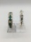 Pair of heavy .925 sterling silver bracelets incl. heavy belt shape bracelet & malachite inlay