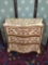 Vintage hand painted gold and white gilt style 3 drawer dresser