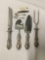 6 pc of sterling silver flatware incl. 4 Towle carving/serving pcs w/ stainless blades - see desc