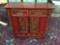 Antique hand painted Chinese dresser cabinet feat. a colorful fruit/flower & bird motif