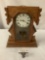 Early 1900s Oak Gingerbread kitchen clock with unique design - no pendulum or key