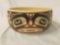 Canadian First Nations Carved Wooden Bowl with Black and Red Carved Traditional Stylized design