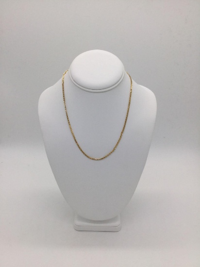 14k gold Italian chain necklace marked VOIR - weighs 7.2 grams and is approx 18"