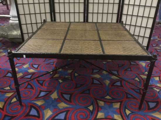 Metal and lacquered wicker coffee table from the Philippines