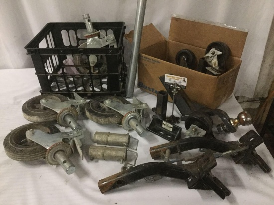Lot of four small caster, 4 big antique 500lb casters and more see desc/pics