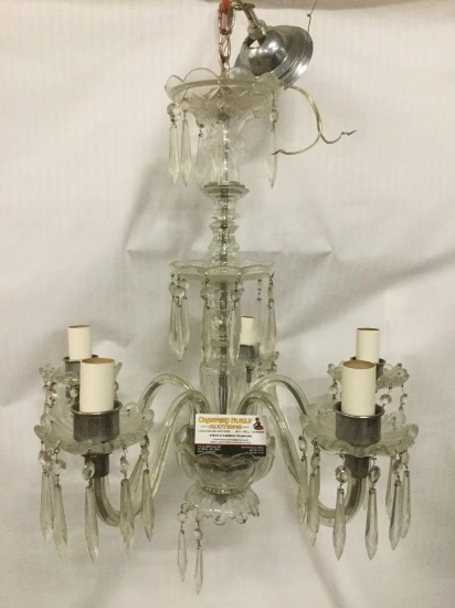 Vintage chandelier with crystal and composite elements - candelabra style
