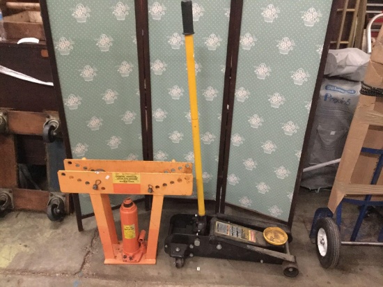 Central Hydraulics 12 ton pipe bender and craftsman 3.5 ton hydraulic floor jack