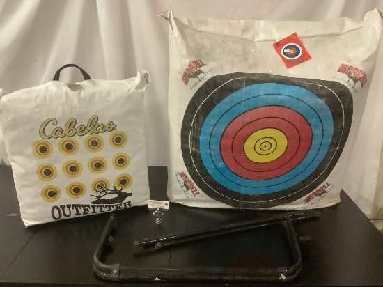 Lot of 2 archery targets; Morrell #1 Eternity Targets with stand and Cabelas Outfitters target