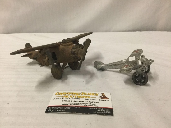 Vintage Hubley cast iron airplane toys - nice pieces