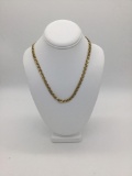 10k gold Italian necklace marked 417 w/ hallmark - weighs 37.1 grams & is 20