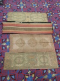 4 antique Asian style runner rugs incl. 1 colorblock pattern rug & 3 w/ classic designs