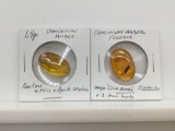 Gem quality Dominican Amber nugget w/ large click beetle & Dominican amber nugget w/ inclusions