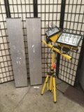 Alltrade flood light and two Werner work platforms - tested and working